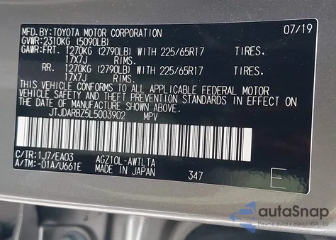 2020 Lexus Nx 300 z USA, uszkodzony, nr VIN JTJDARBZ5L5003902